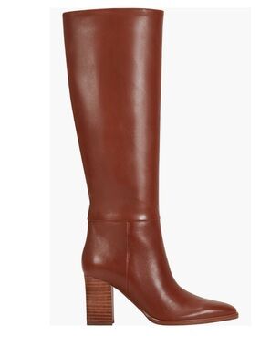 Marc Fisher Perina Knee High Brown Cognac Tan Leather Heeled Boots - Sz 9M, NWOB
